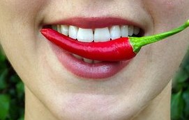 woman eating chilli